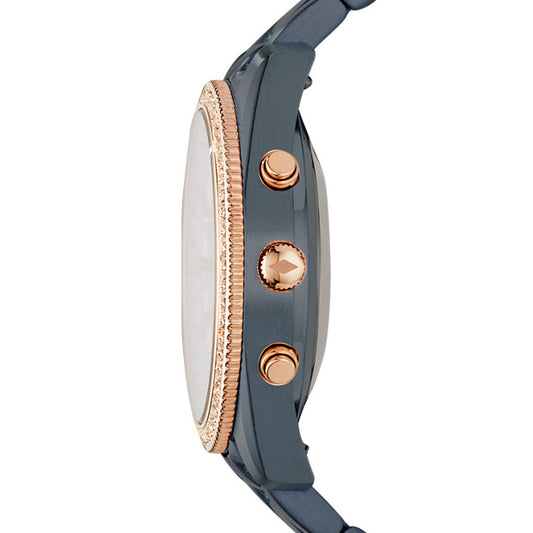 Fossil FTW5017 Hybrid Smartwatch Q Scarlette Two Tone Blue-Rose Gold Watch