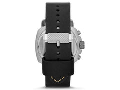 Fossil Fs4928 Machine Chronograph Black Dial Black Leather Watch