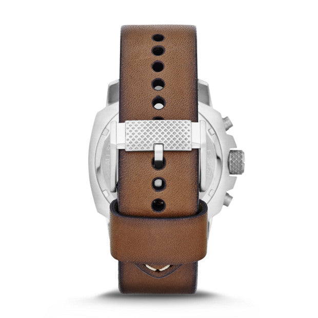 Fossil FS4929 Chronograph Stainless Watch Brown Leather Strap