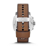 Fossil FS4929 Chronograph Stainless Watch Brown Leather Strap