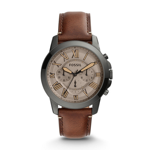 Fossil FS5214 Grant Chronograph Dark Brown Leather Watch