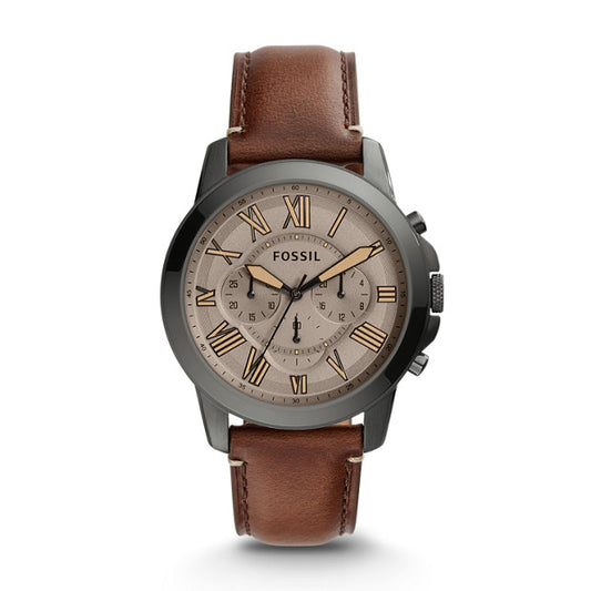 Fossil FS5214 Grant Chronograph Dark Brown Leather Watch
