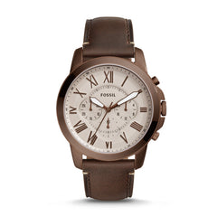 Fossil Fs5344 Grant Men Chronograph Brown Leather Watch