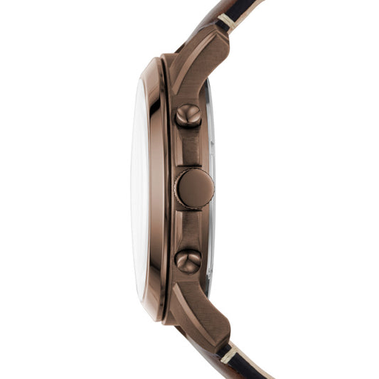 Fossil Fs5344 Grant Men Chronograph Brown Leather Watch