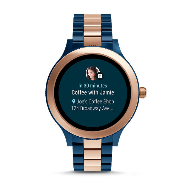 Fossil Ftw6002 Q Venture Round Digital Blue Dial Ladies Smartwatch