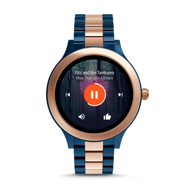 Fossil Ftw6002 Q Venture Round Digital Blue Dial Ladies Smartwatch