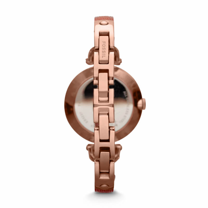 Fossil Es3237 Georgia Rose Gold-tone Steel Coral Bracelet Ladies Watch