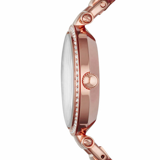 Fossil Es3237 Georgia Rose Gold-tone Steel Coral Bracelet Ladies Watch