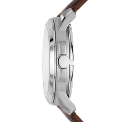 Fossil Me3095 Grant Automatic Black Dial Brown Leather Strap Watch