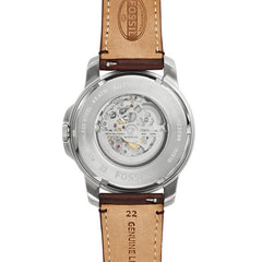 Fossil Me3099 Grant Automatic Dark Brown Dial Beige Leather Strap Watch