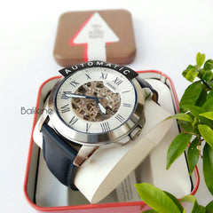 Fossil Me3111 Grant Automatic Navy Leather Watch