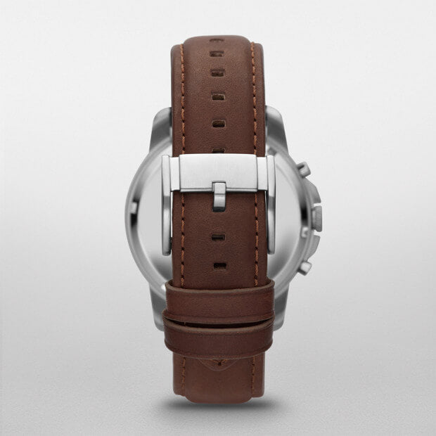 Fossil FS4813 Grant Chronograph Black Dial Brown Leather Watch