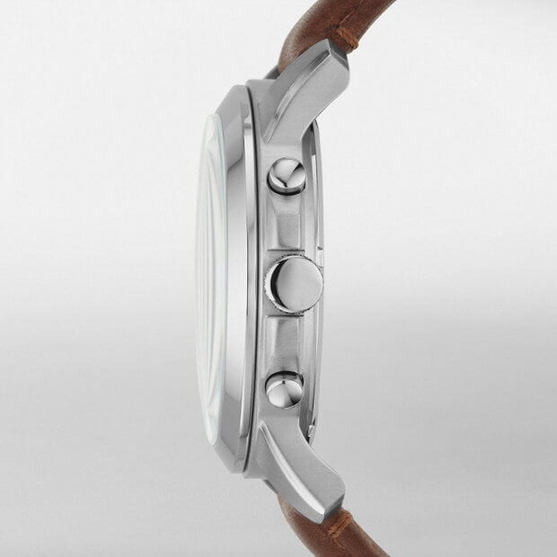 Fossil FS4813 Grant Chronograph Black Dial Brown Leather Watch