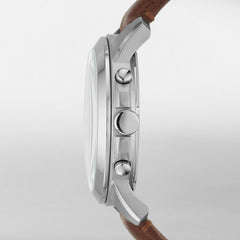 Fossil FS4813 Grant Chronograph Black Dial Brown Leather Watch