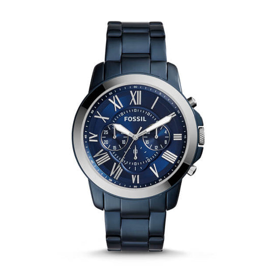 Fossil Fs5230 Grant Chronograph Blue Dial Stainless steel Watch