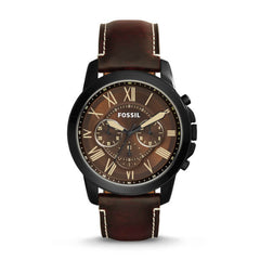 Fossil Fs5088 Grant Dark Brown Chronograph Leather Watch
