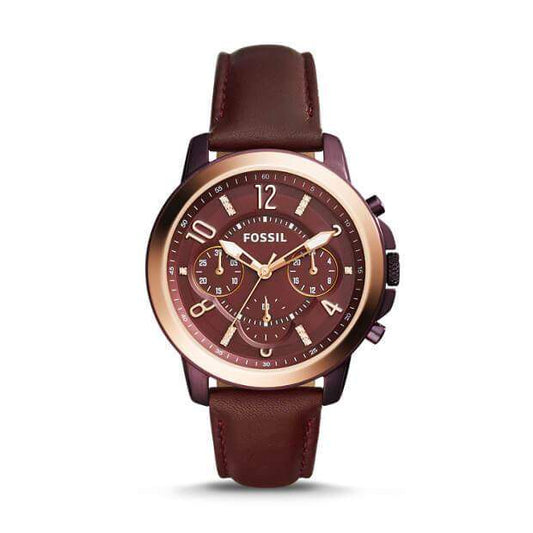 Jam Fossil ES4116 Gwyn Chronograph Wine Leather tampak depan