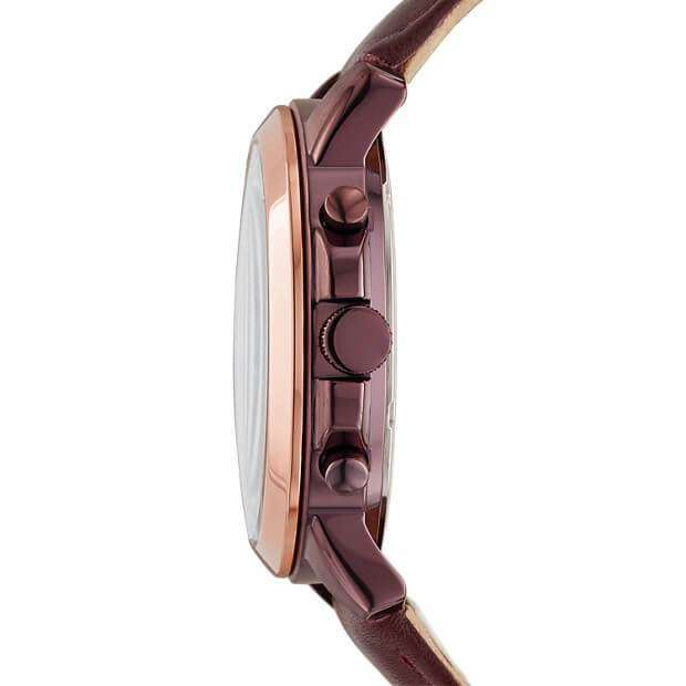 Jam Fossil ES4116 Gwyn Chronograph Wine Leather tampak samping