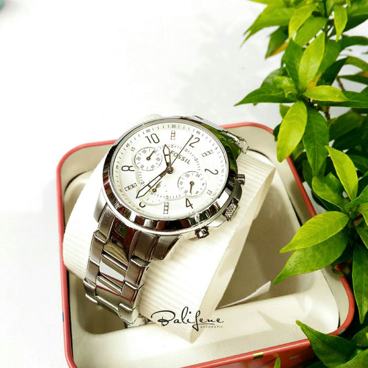 Fossil ES4036 Gwynn Chronograph Silver Tone Watch
