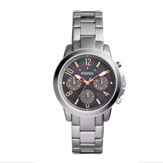 Fossil ES4148 Gwynn Steel Link Chronograph tampak depan