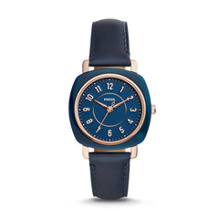 Fossil Es4280 Idealist Three Hand Navy Leather Watch