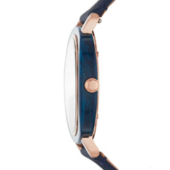 Fossil Es4280 Idealist Three Hand Navy Leather Watch