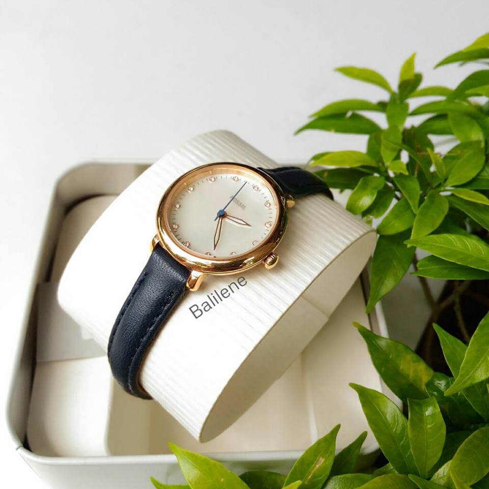 Fossil Es4083 Jacqueline Mini Mother Of Pearl Navy Ladies Watch