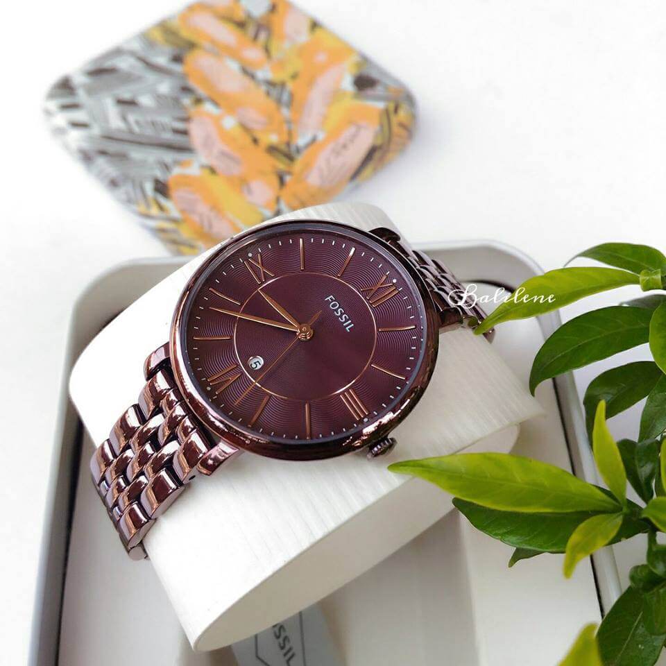 Fossil ES4100 Jacqueline Wine Dial Ladies Casual Watch
