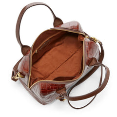 Fossil Shb1724204 Jori Large Satchel Croco Brown Croco