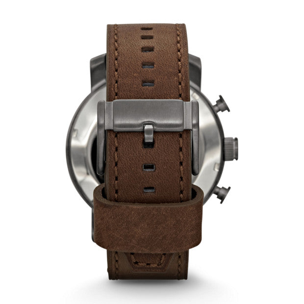 Fossil Jr1424 Nate Chronograph Brown Leather