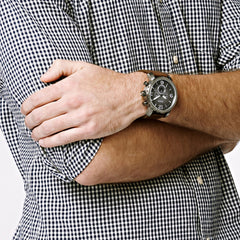 Fossil Jr1424 Nate Chronograph Brown Leather