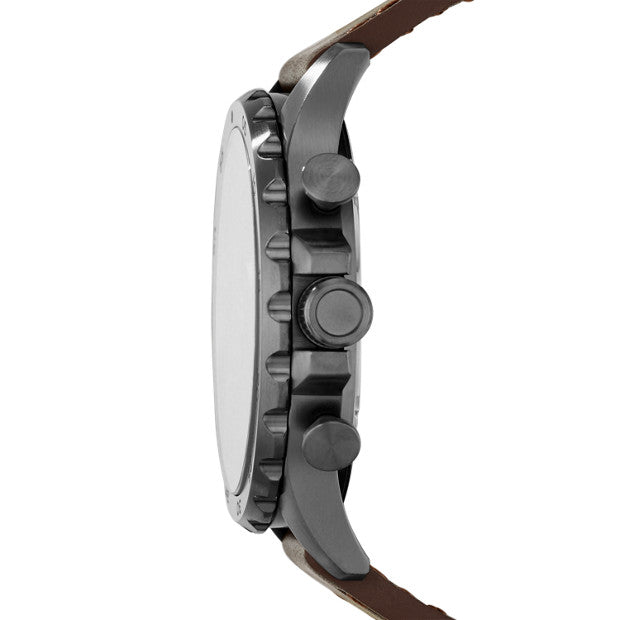 Fossil Jr1424 Nate Chronograph Brown Leather