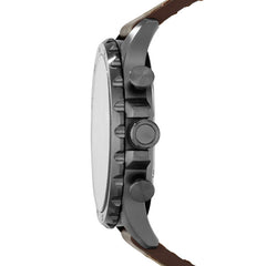 Fossil Jr1424 Nate Chronograph Brown Leather