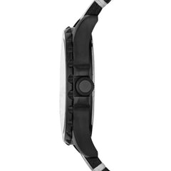 Fossil Jr1448 Mens Nate Black Leather Strap Watch