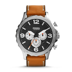 Fossil Jr1486 Nate Chronograph Tan Leather