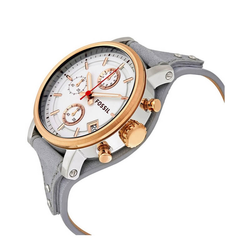 Fossil ES4045 Ladies Original Boyfriend Chronograph White Dial Iron