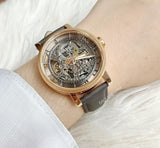 Fossil ME3089 Men Original Boyfriend Automatic Gray Skeleton Dial Gray Leather Strap