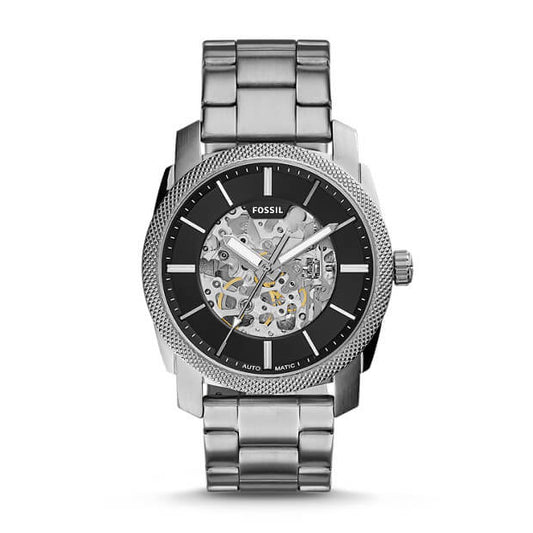 Fossil ME3114 Machine Black Dial Stainless Steel Automatic Watch