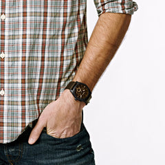 Fossil Machine Mid-Size Chronograph Brown Leather Watch