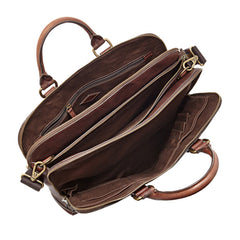 Fossil Mbg9049201 Dillon Large Double Zip Workbag Dark Brown
