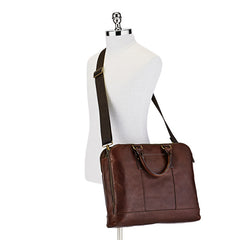 Fossil Mbg9049201 Dillon Large Double Zip Workbag Dark Brown