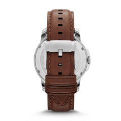 Fossil Me1144 Grant Twist Beige Dial Brown Leather Strap Watch