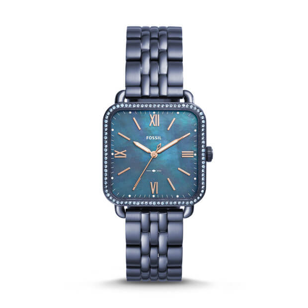 Fossil Es4290 Micah Ladies Blue Mother Of Pearl Dial Blue Balilene