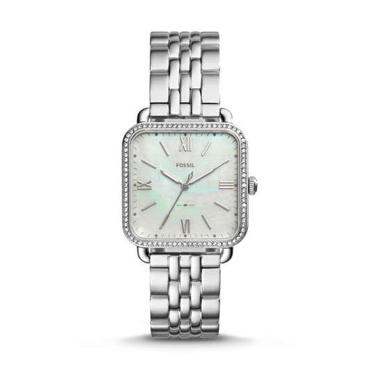 Fossil Es4268 Micah Three Hand Silver Watch