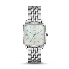 Fossil Es4268 Micah Three Hand Silver Watch