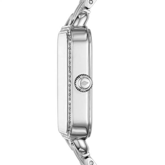 Fossil Es4268 Micah Three Hand Silver Watch