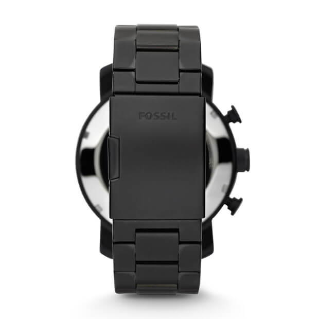 Fossil Jr1356 Nate Chronograph Black Dial Brown Ion-plated Watch