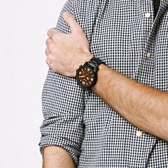 Fossil Jr1356 Nate Chronograph Black Dial Brown Ion-plated Watch