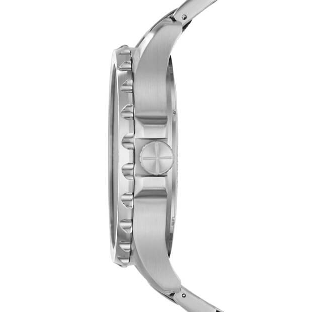 Fossil ME3129 Nate Hand Wound Mechanical Silver Watch