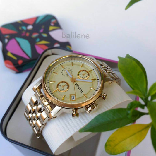 Fossil ES2197 Original Boyfriend Chronograph Gold-Tone